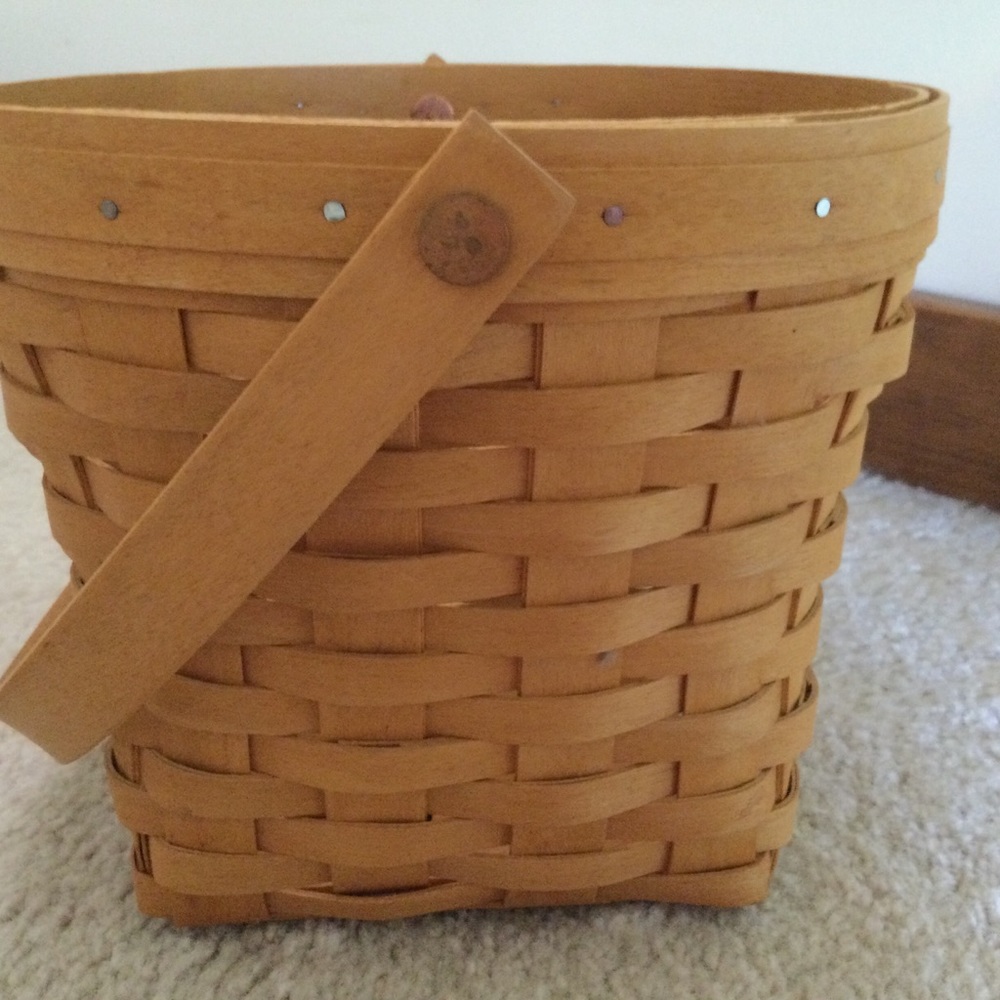💝VINTAGE💯❤️LONGABERGER BASKET, LINED & HANDLE🎉🎉🎉GARDEN SPLENDOR LINING🎉 - Picture 8 of 12